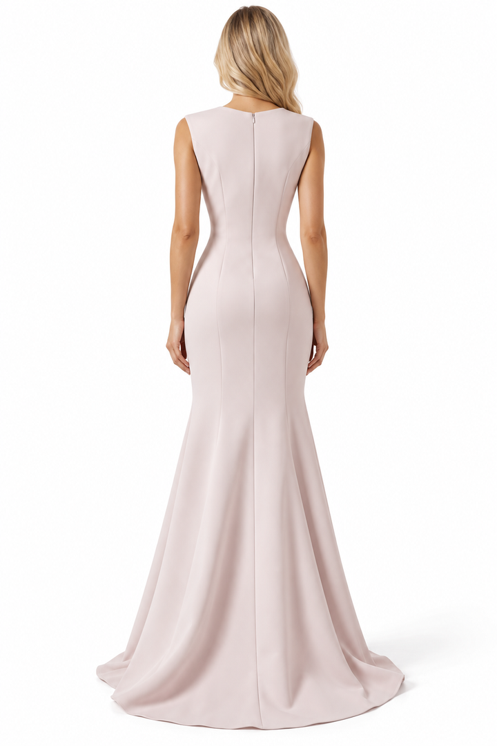 Crystal Appliqué Gown - Blush