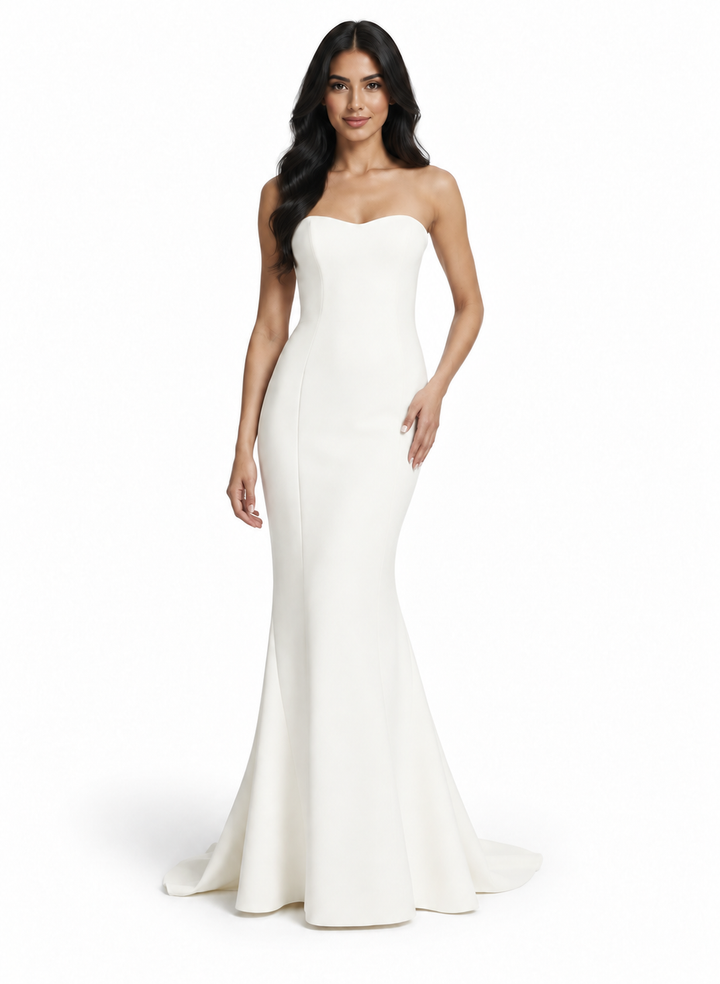 Ivory Strapless Sweetheart Maxi Dress - Aurelia