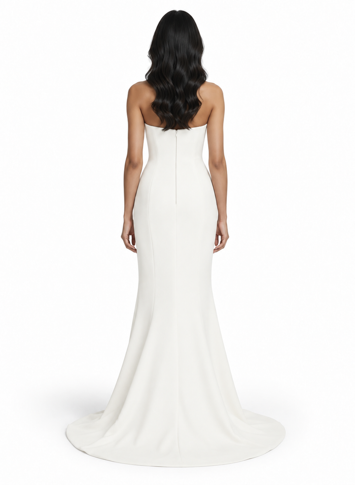 Ivory Strapless Sweetheart Maxi Dress - Aurelia