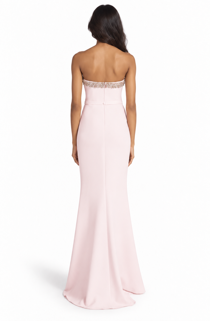 Blush Crystal Strapless Maxi Dress - Rosalie