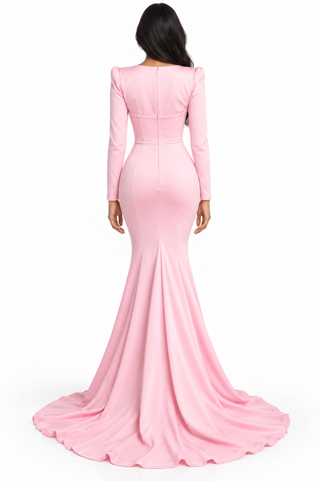 Blush Pink Square-Neck Mermaid Maxi Dress - Rosalie