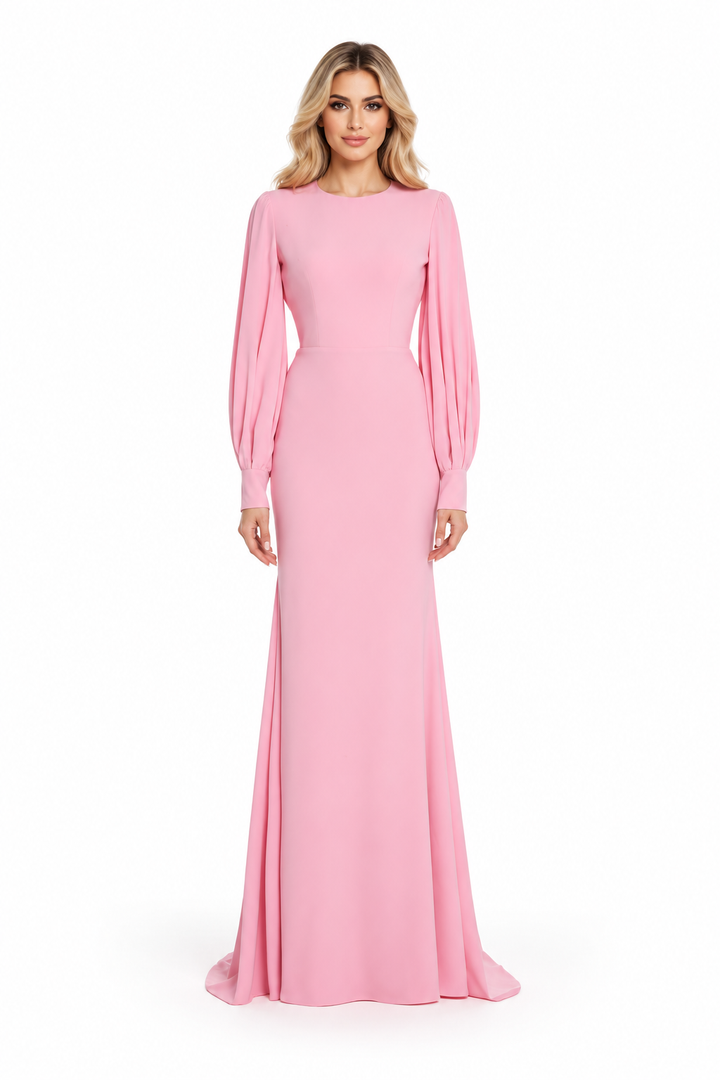 Blush Balloon Sleeve Maxi Dress - Eliana