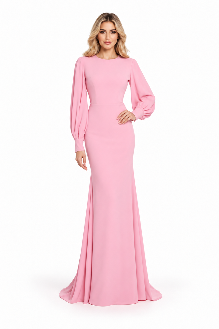 Blush Balloon Sleeve Maxi Dress - Eliana