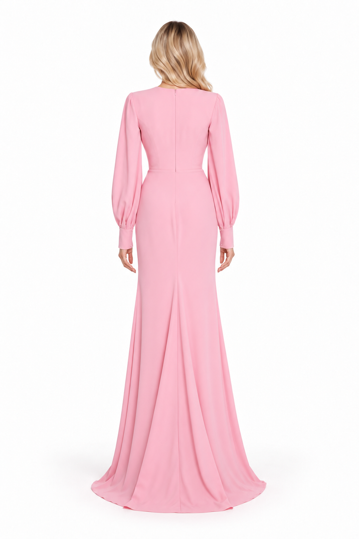 Blush Balloon Sleeve Maxi Dress - Eliana