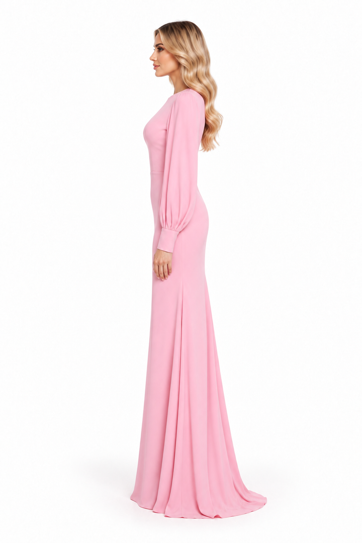 Blush Balloon Sleeve Maxi Dress - Eliana