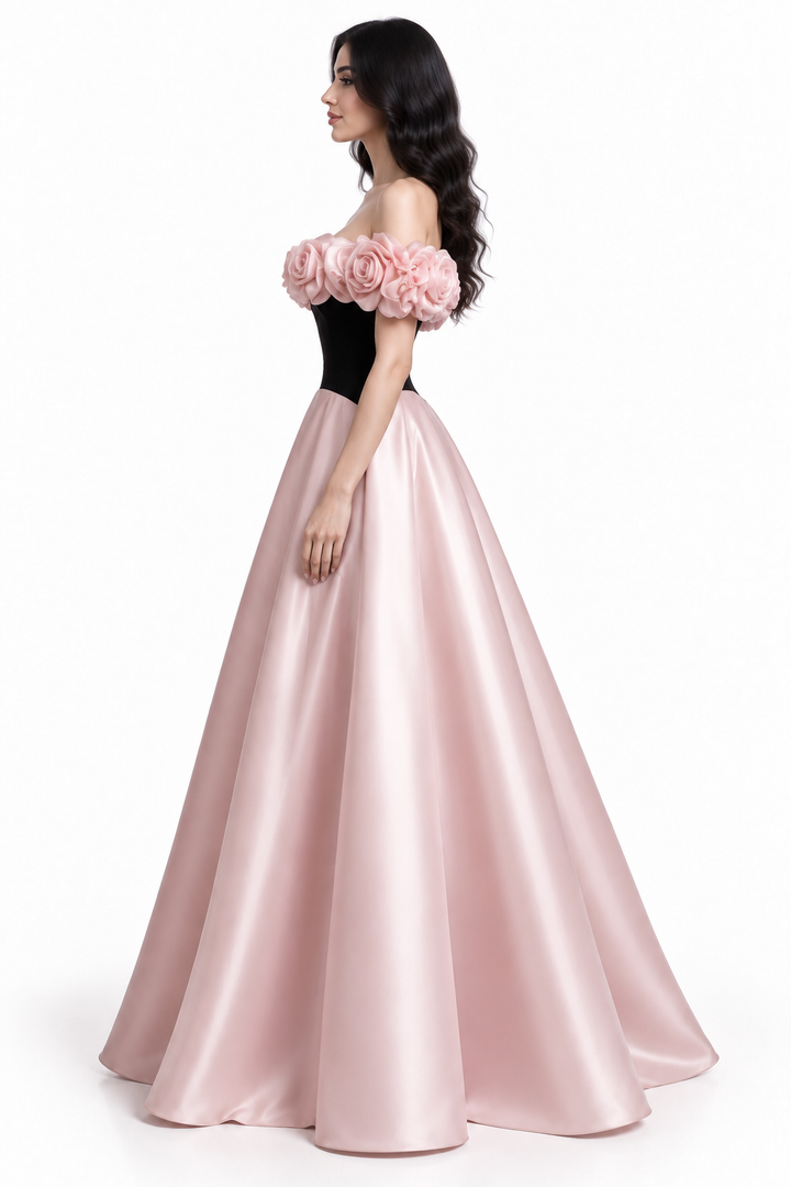 Blush Rose Off-Shoulder Ball Gown - Rosabella