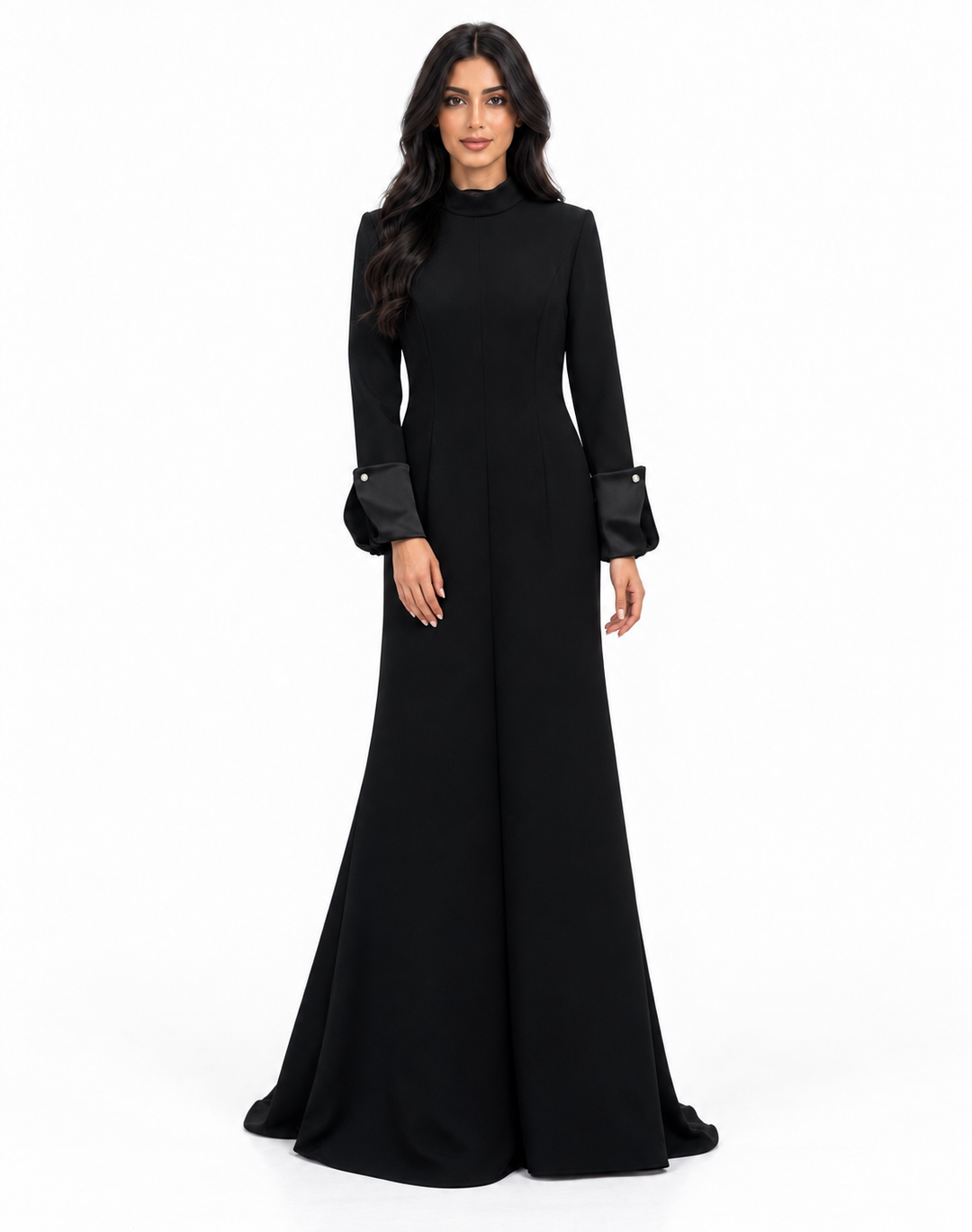 Black High-Neck Mermaid Maxi Dress - Verona