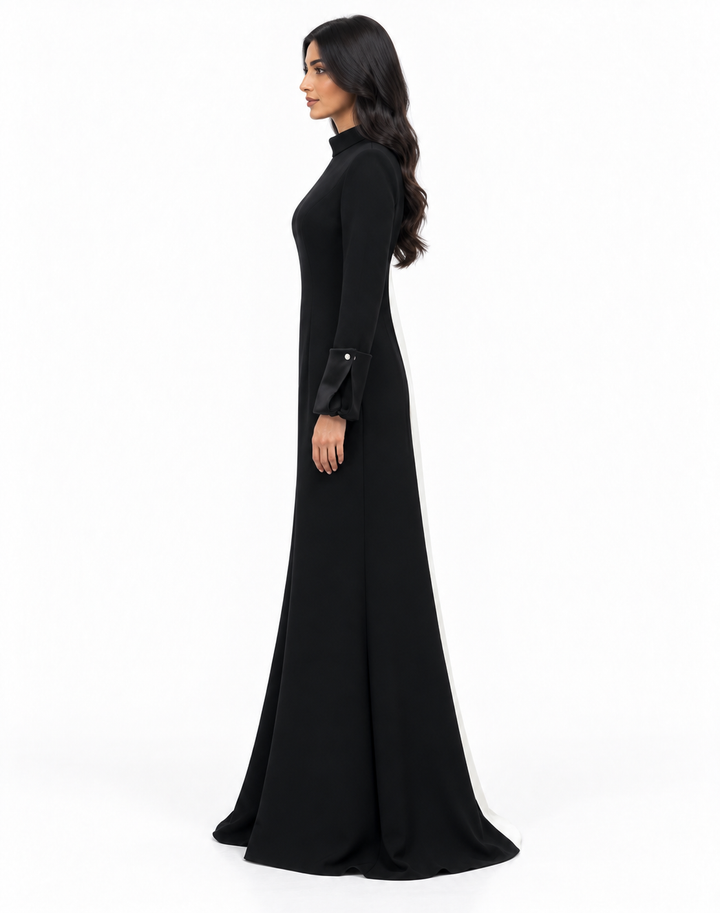 Black High-Neck Mermaid Maxi Dress - Verona