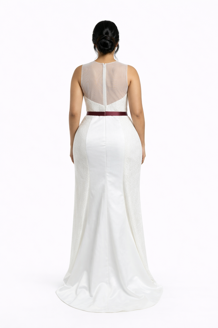 Peplum mermaid gown with floral appliqué – Volien-1