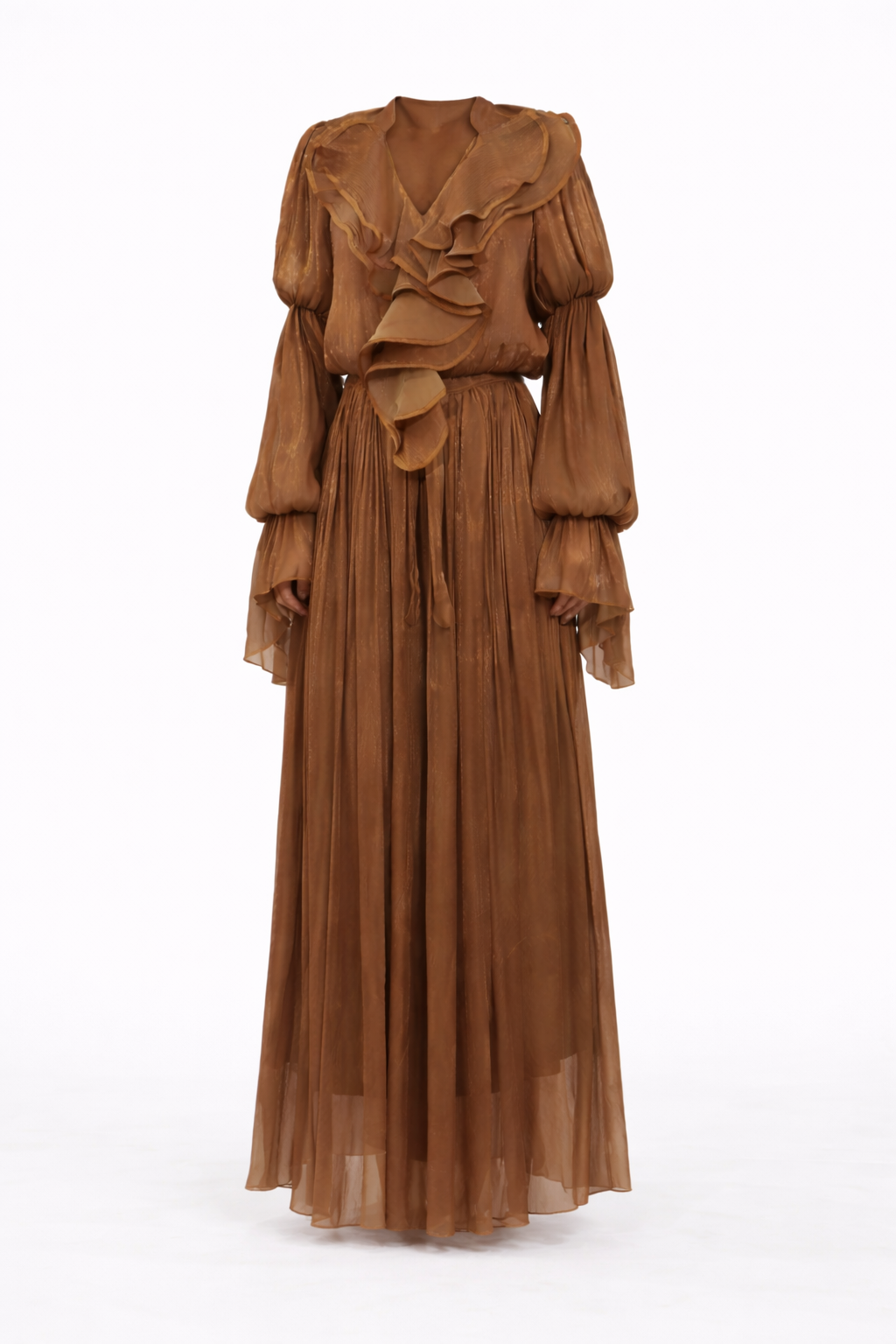 طقم مكون من بلوزة قصيرة وتنورة طويلة من الدانتيل الزهري - أزرق سماوي