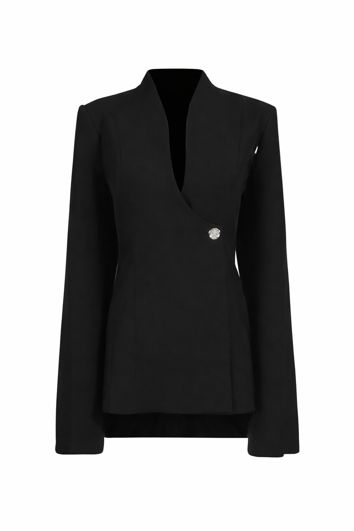 Cape-Sleeve Tailored Mini Dress – AURORA