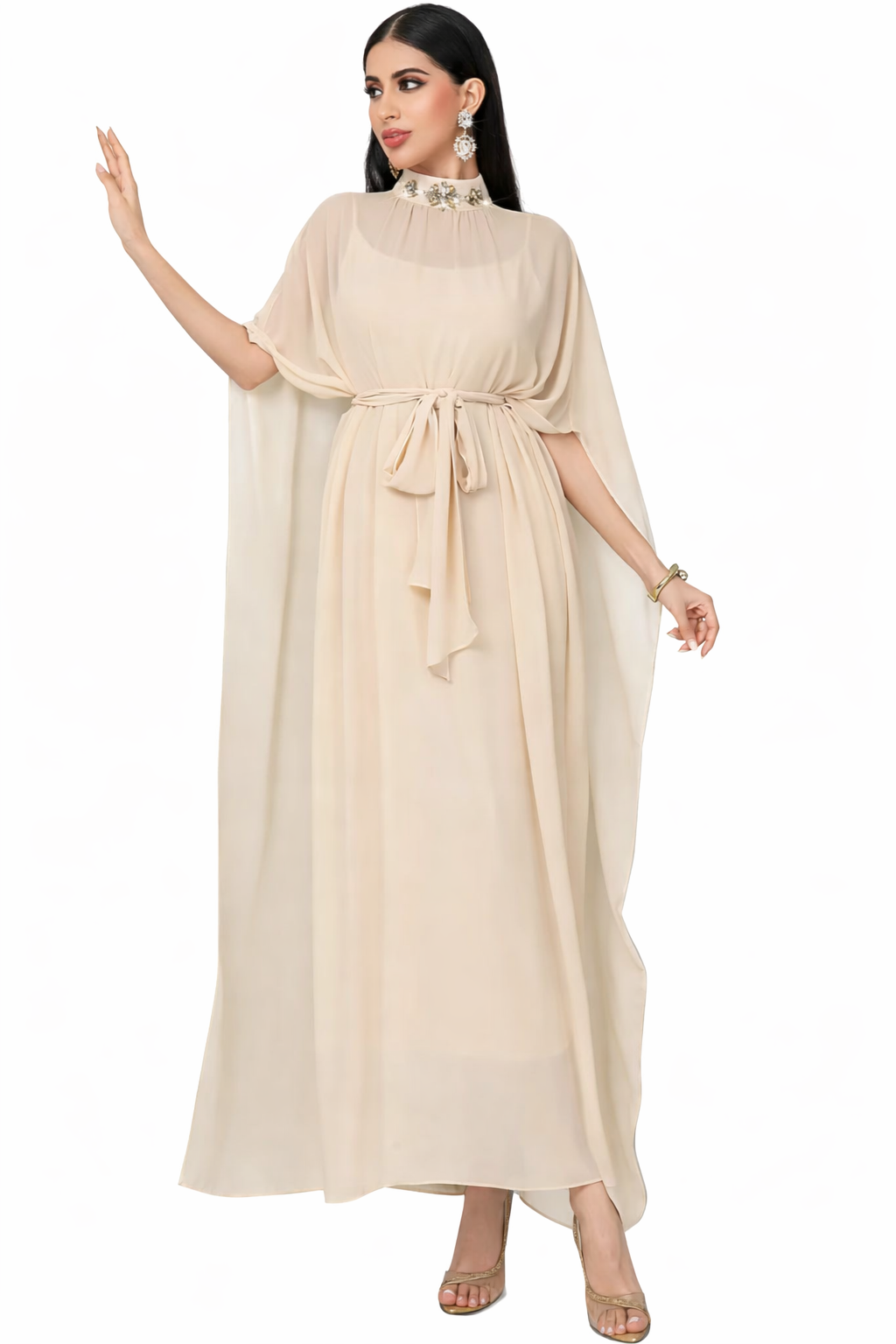 soft-draped evening dress with sculpted waist – ISADORA