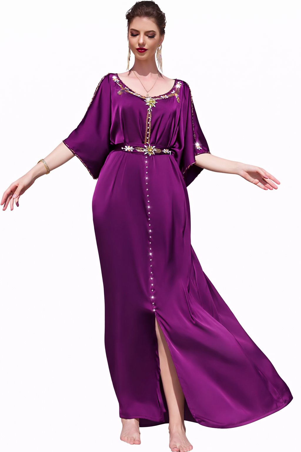 fluid draped evening dress with sculpted lines – ELYRA