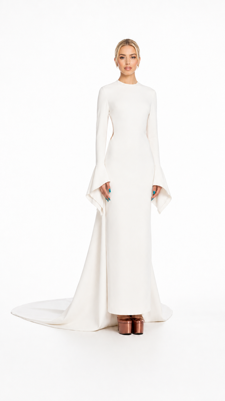Ivory Bell Sleeve Maxi Dress – CELESTE
