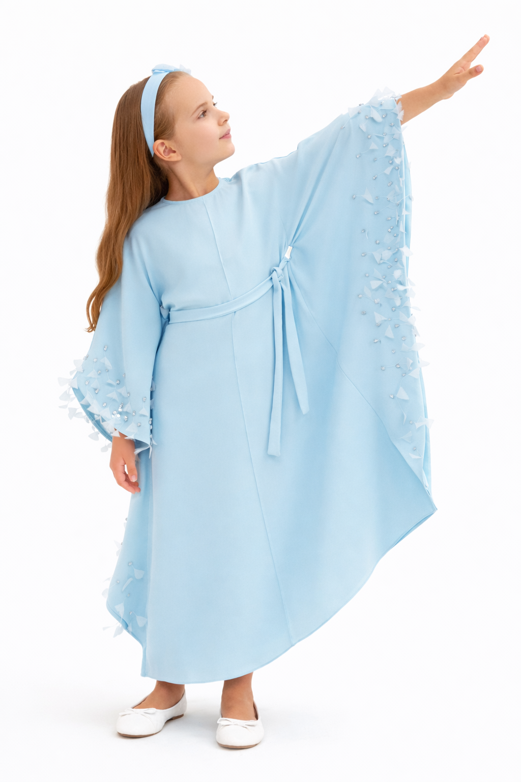 Cape-Sleeve Maxi Dress with Beaded Details – BADR