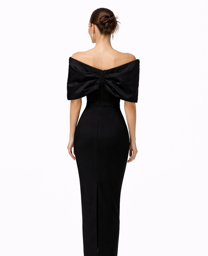 Off-Shoulder Embellished Column Maxi Dress – STELLA