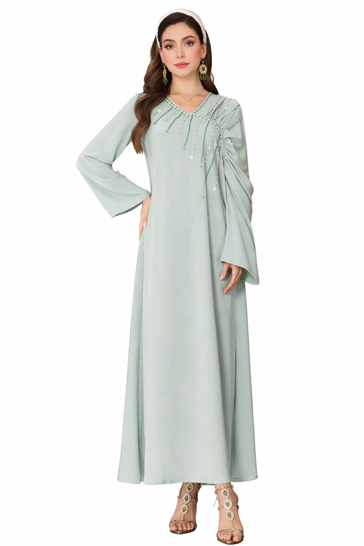 Elegant Long Sleeve Maxi Dress with Clean Silhouette – ELIORA
