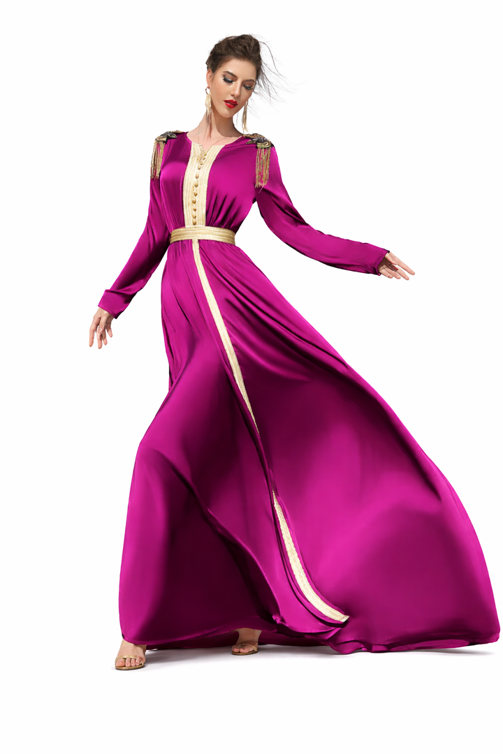 Elegant Long Sleeve Maxi Dress with Belted Waist – ISLA