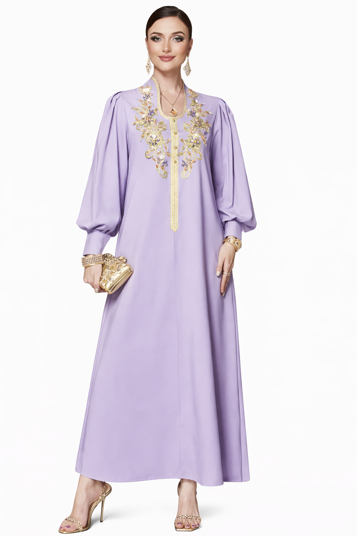 Elegant One-Size Long Sleeve Maxi Dress – NORELLA