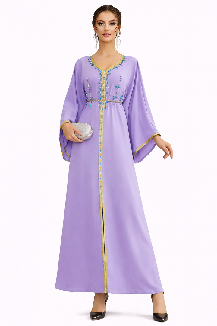 Elegant Long Sleeve Maxi Dress with Soft Drape – SERENIA