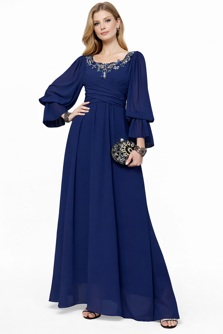 Relaxed Fit Long Sleeve Maxi Dress with Soft Flow – LUMINA
