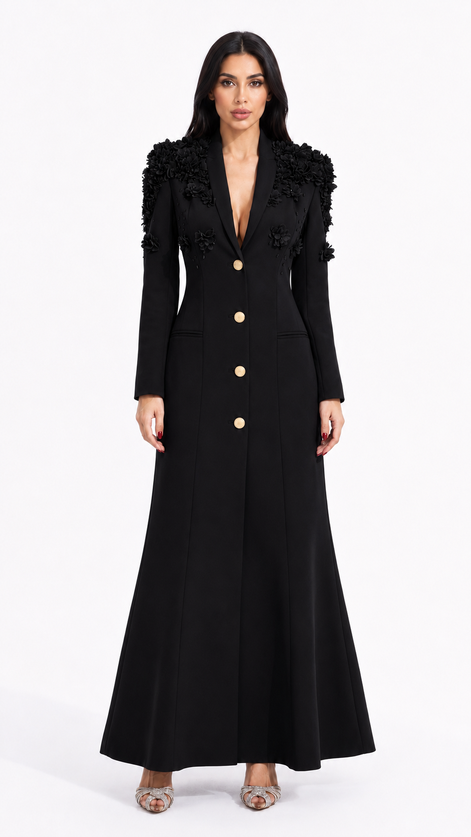embellished shoulder tailored gown – Joller