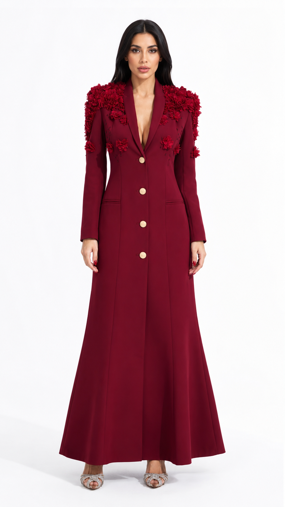 embellished shoulder tailored gown – Joller