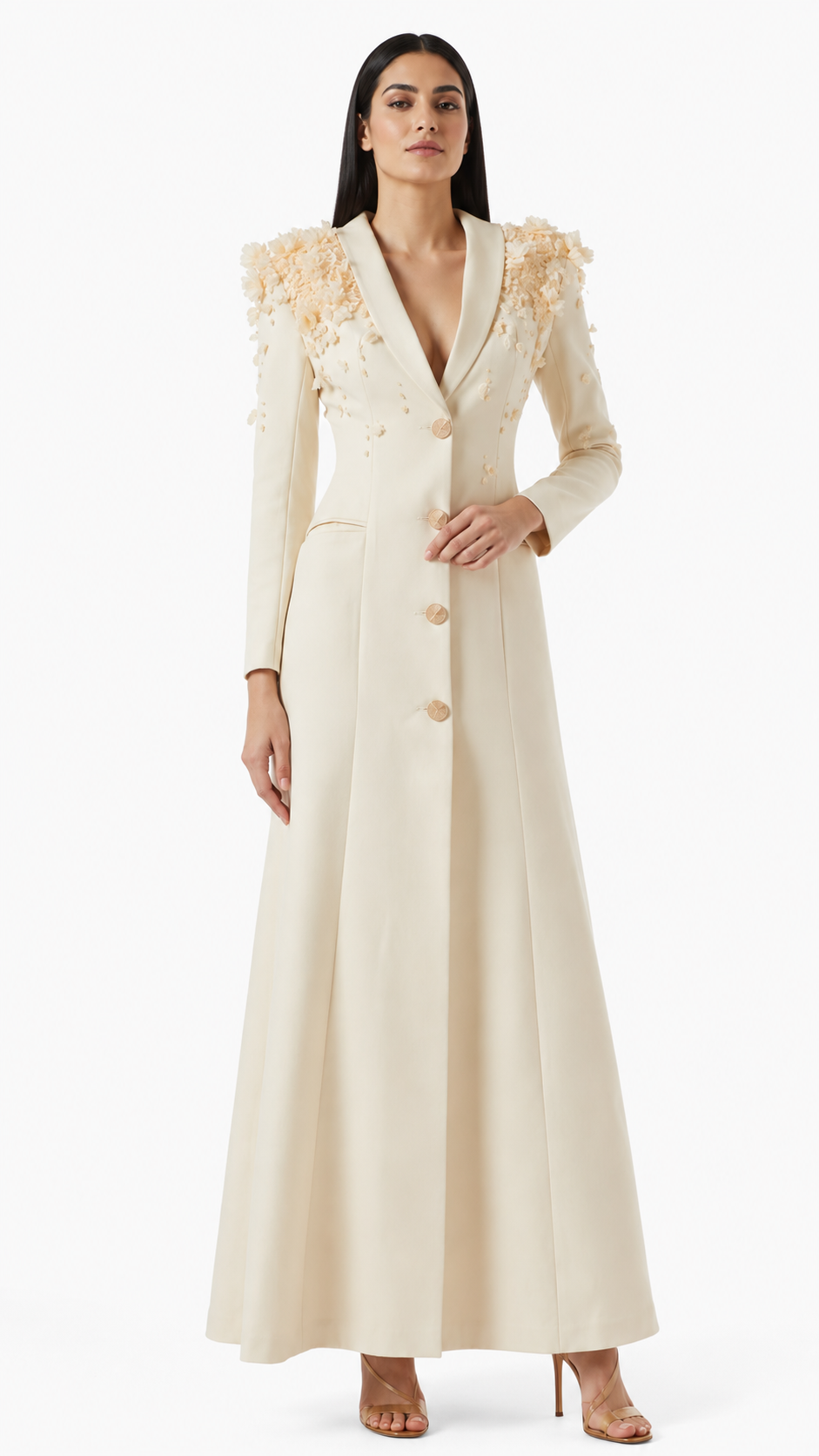 embellished shoulder tailored gown – Joller