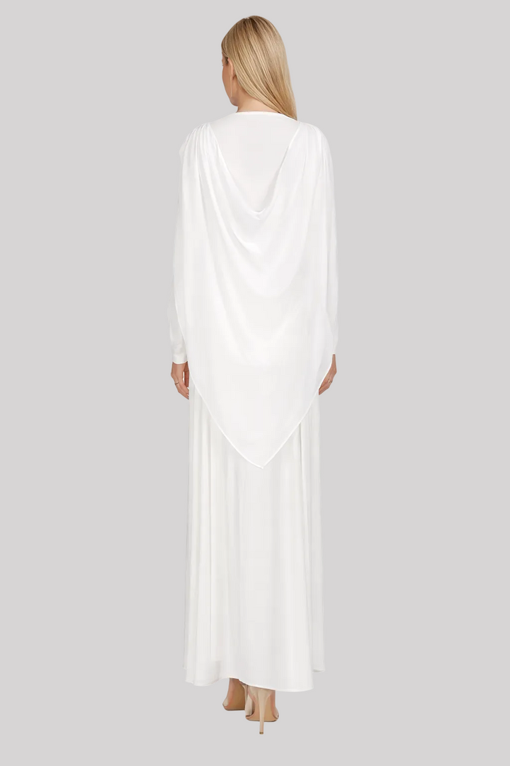 draped knot waist long sleeve maxi dress – SERENITY