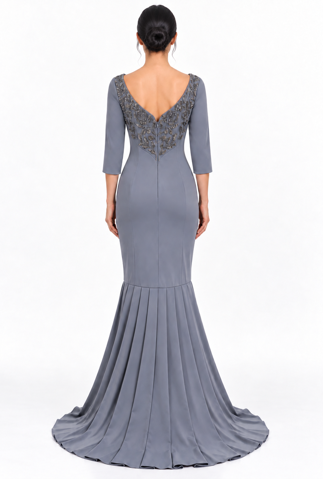 Embellished Neck Mermaid Maxi Dress - Seraphina