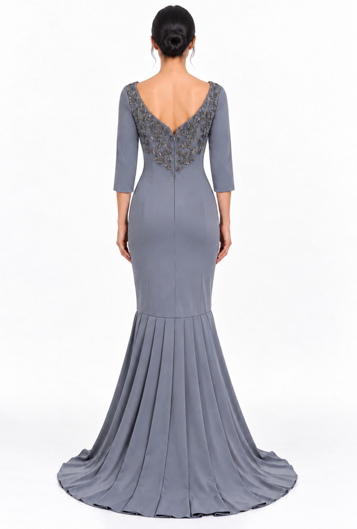 Embellished Neck Mermaid Maxi Dress - Seraphina