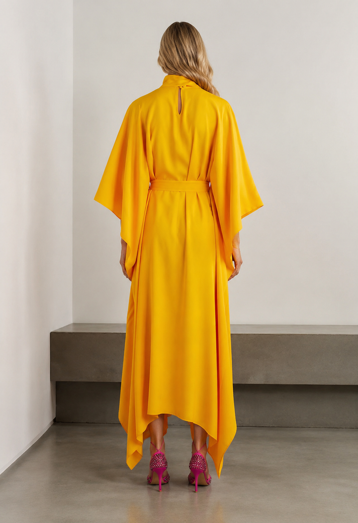 belted kaftan gown with moon buckle – Sushila