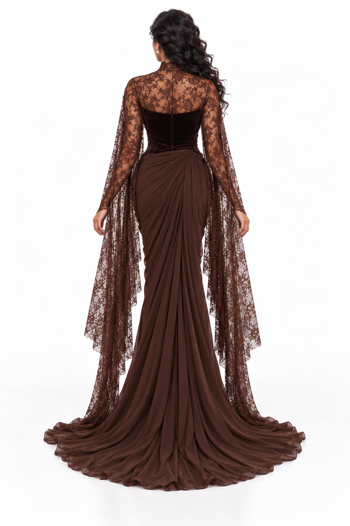 Draped Lace Cape Evening - Noctelle