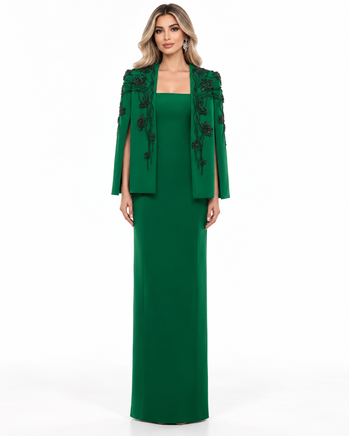 Embroidered Cape Jacket Evening - Verdelle