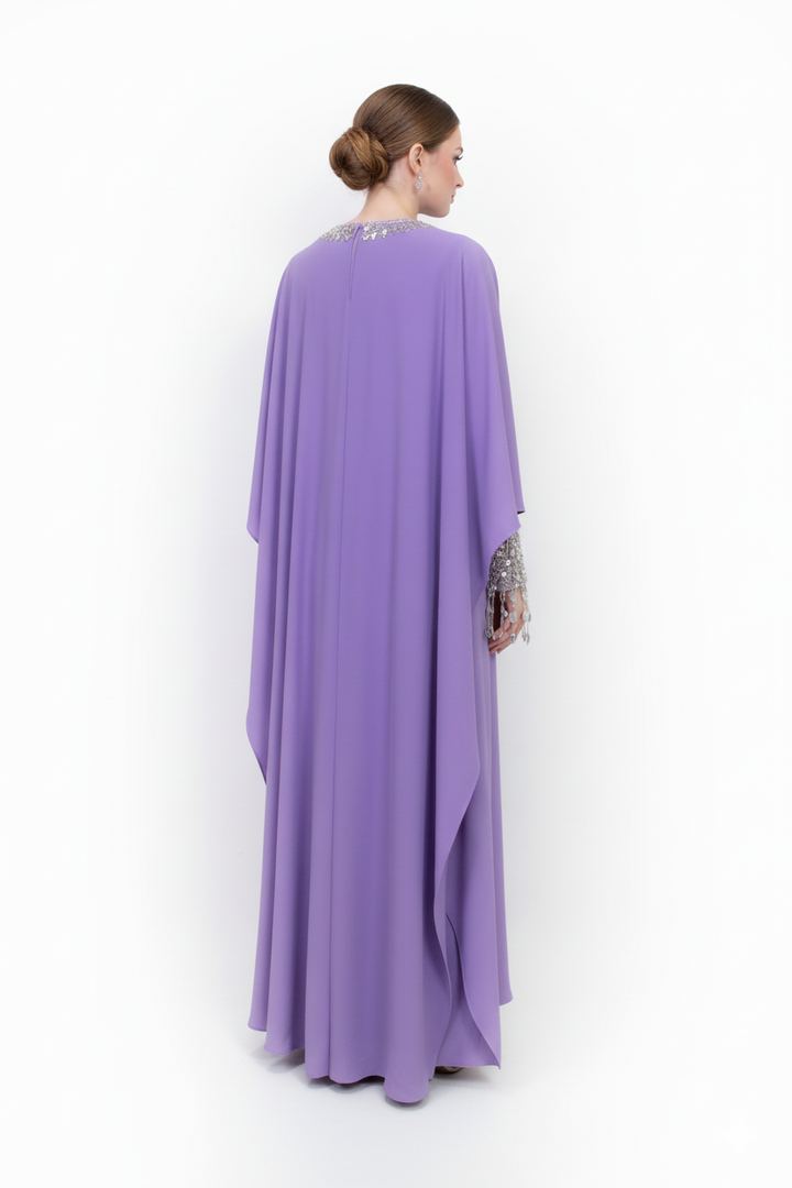 embellished lilac kaftan with crystal cuffs – ALYANA