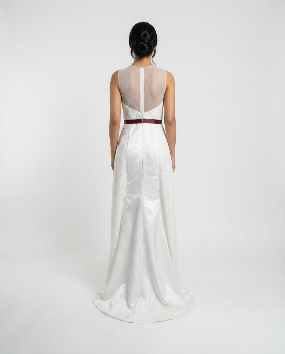 Peplum mermaid gown with floral appliqué – Volien