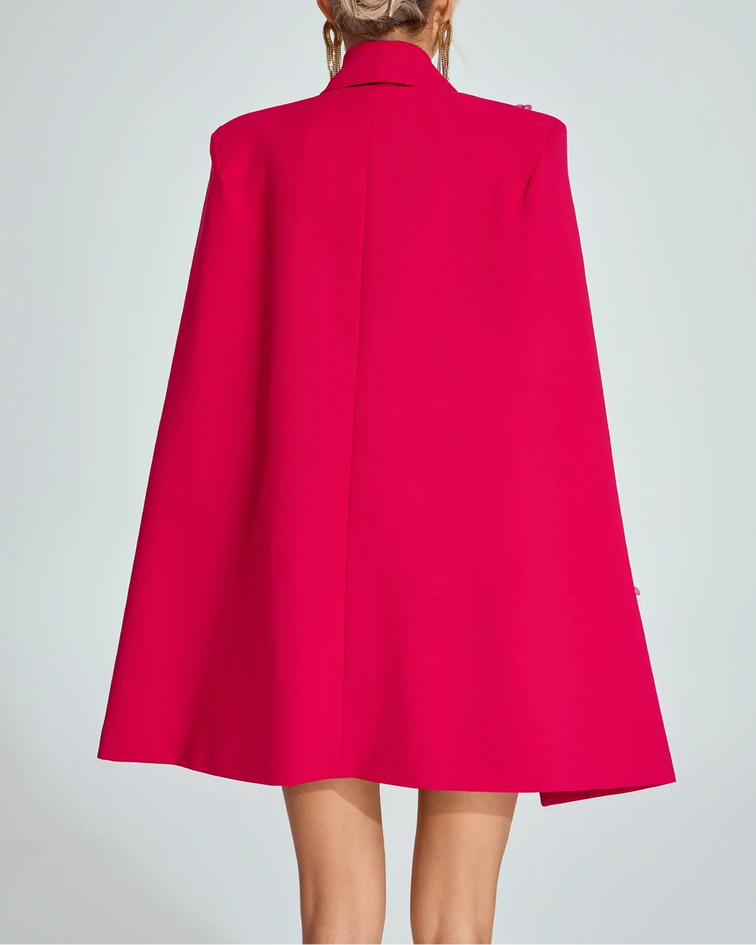 جاكيت بليزر مزين بكاب وحزام عند الخصر - أوروريكسا