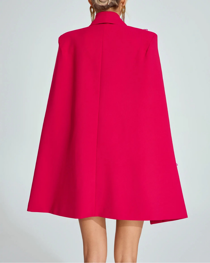 جاكيت بليزر مزين بكاب وحزام عند الخصر - أوروريكسا