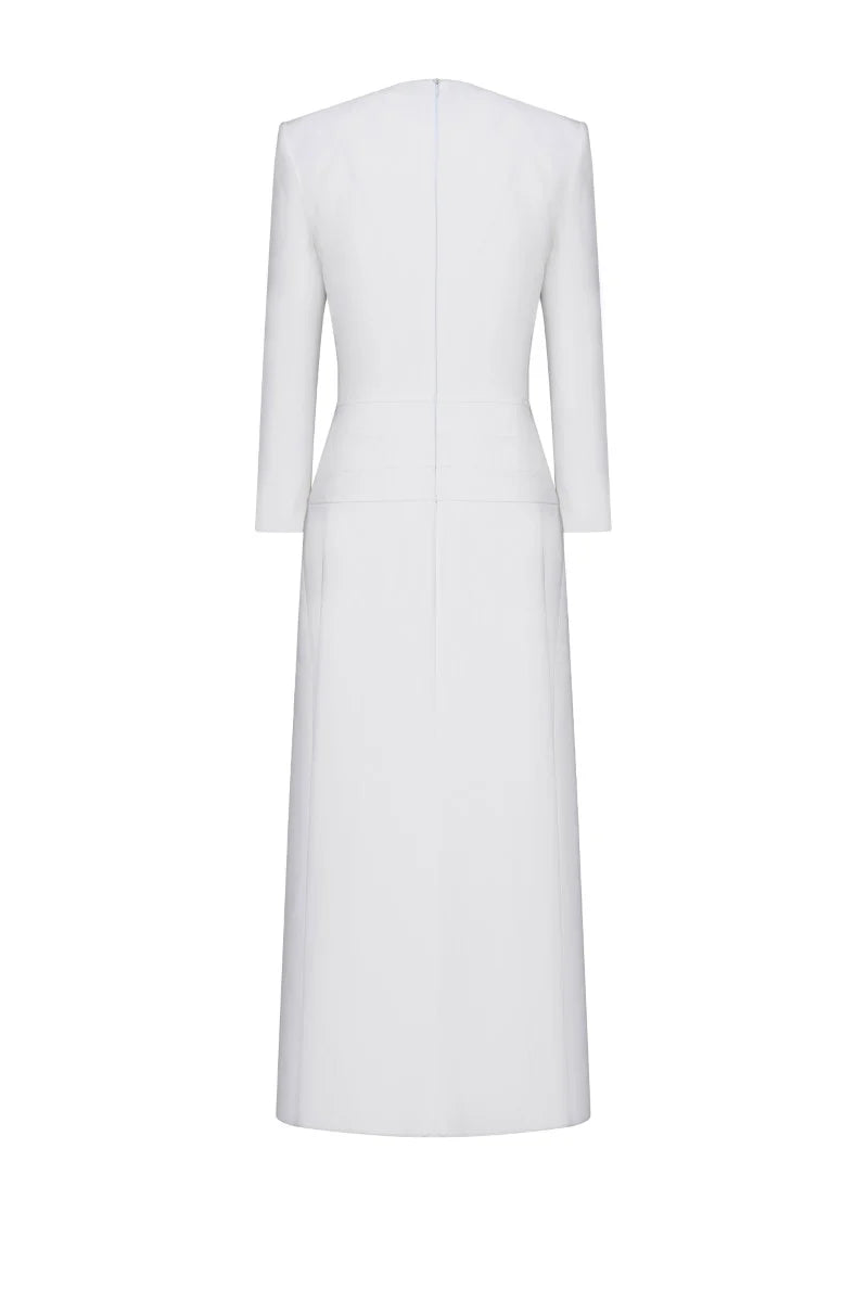 فستان ميدي منظم بأكتاف مصممة خصيصًا – بوري