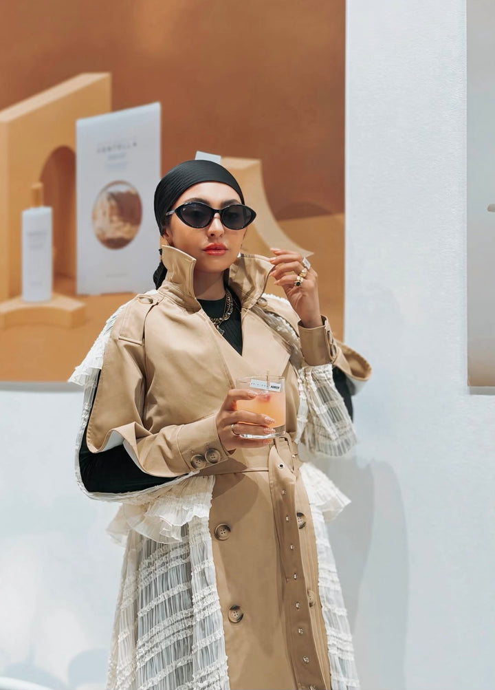 belted trench coat with pleated maxi skirt - Jayah