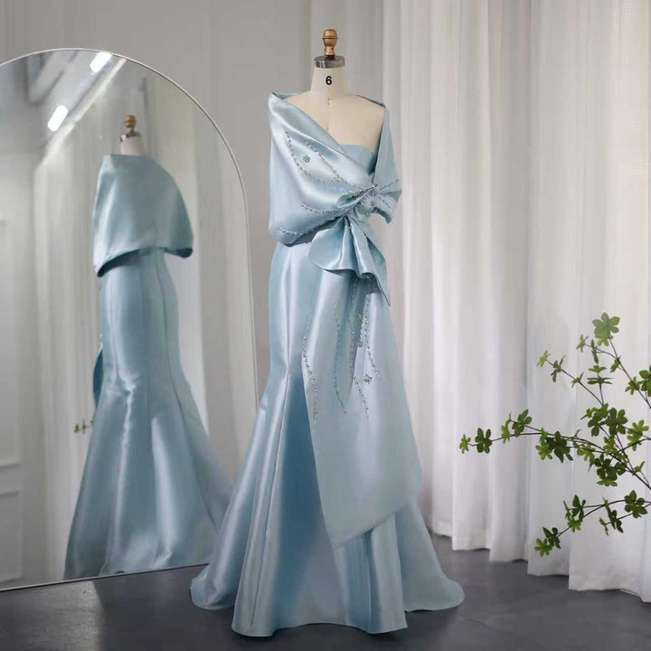 strapless satin mermaid gown with embellished draped bow – SELENE