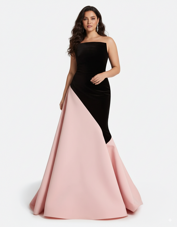 Strapless evening dress with bodice - Lucy-1