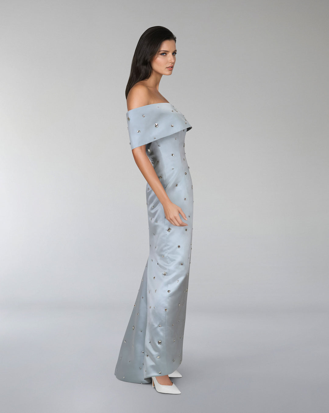 strapless beaded dress with little tail - LURAAL