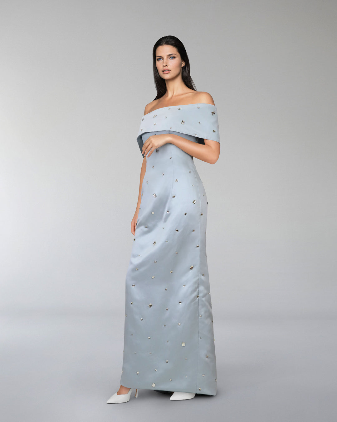 strapless beaded dress with little tail - LURAAL