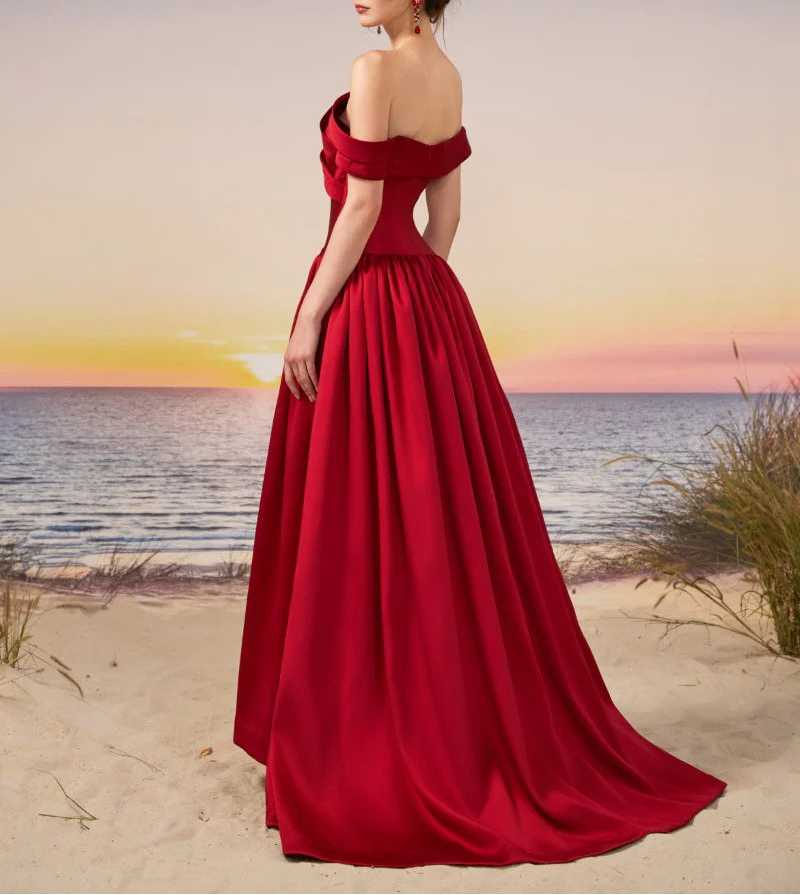 off-shoulder corset gown with gathered skirt – VERONA