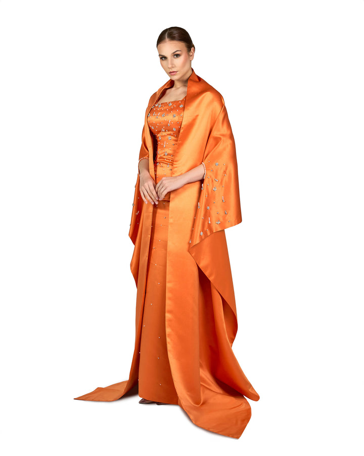Beaded dress with maxi cape  - ODD-ALASII