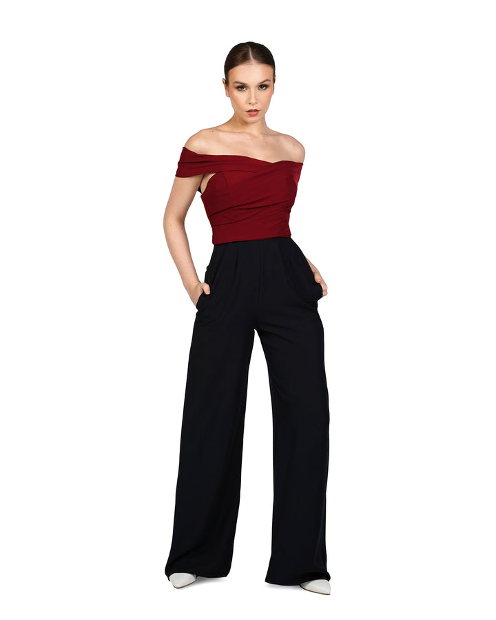 Strapless bicolour jumpsuit