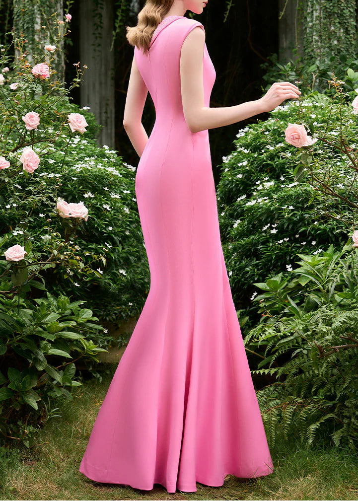 sleeveless mermaid gown with embellished bertha collar – ROSABEL