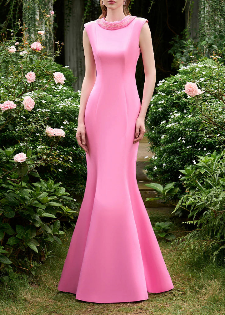 sleeveless mermaid gown with embellished bertha collar – ROSABEL