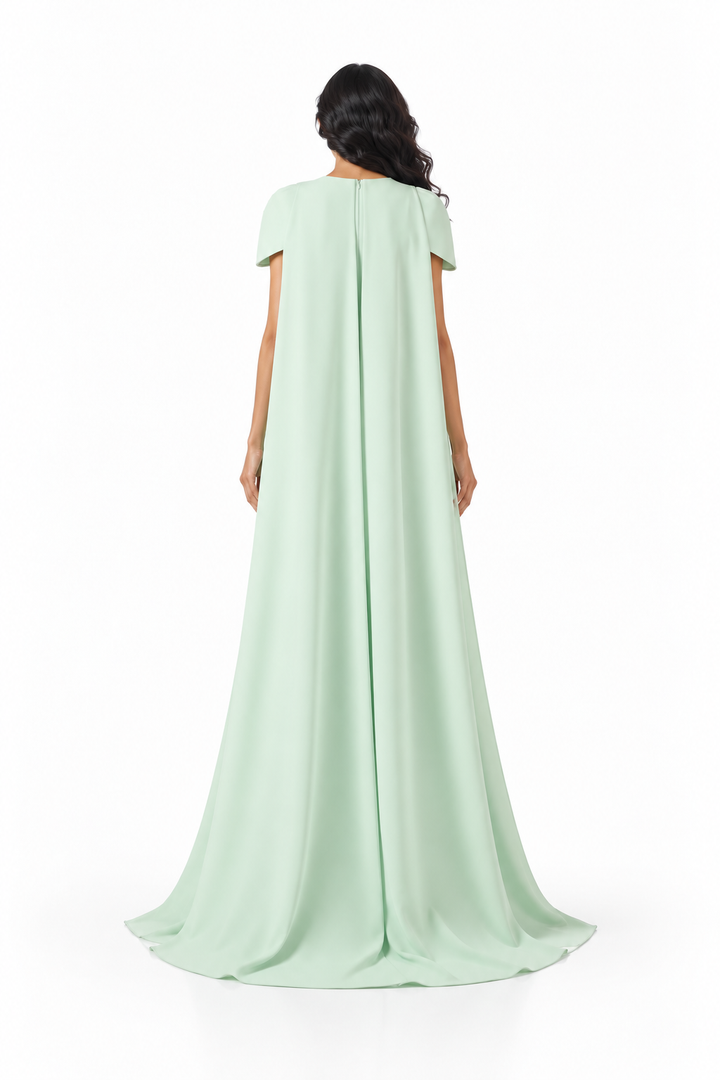 Embellished Cape Sleeve A-Line - Verdessa